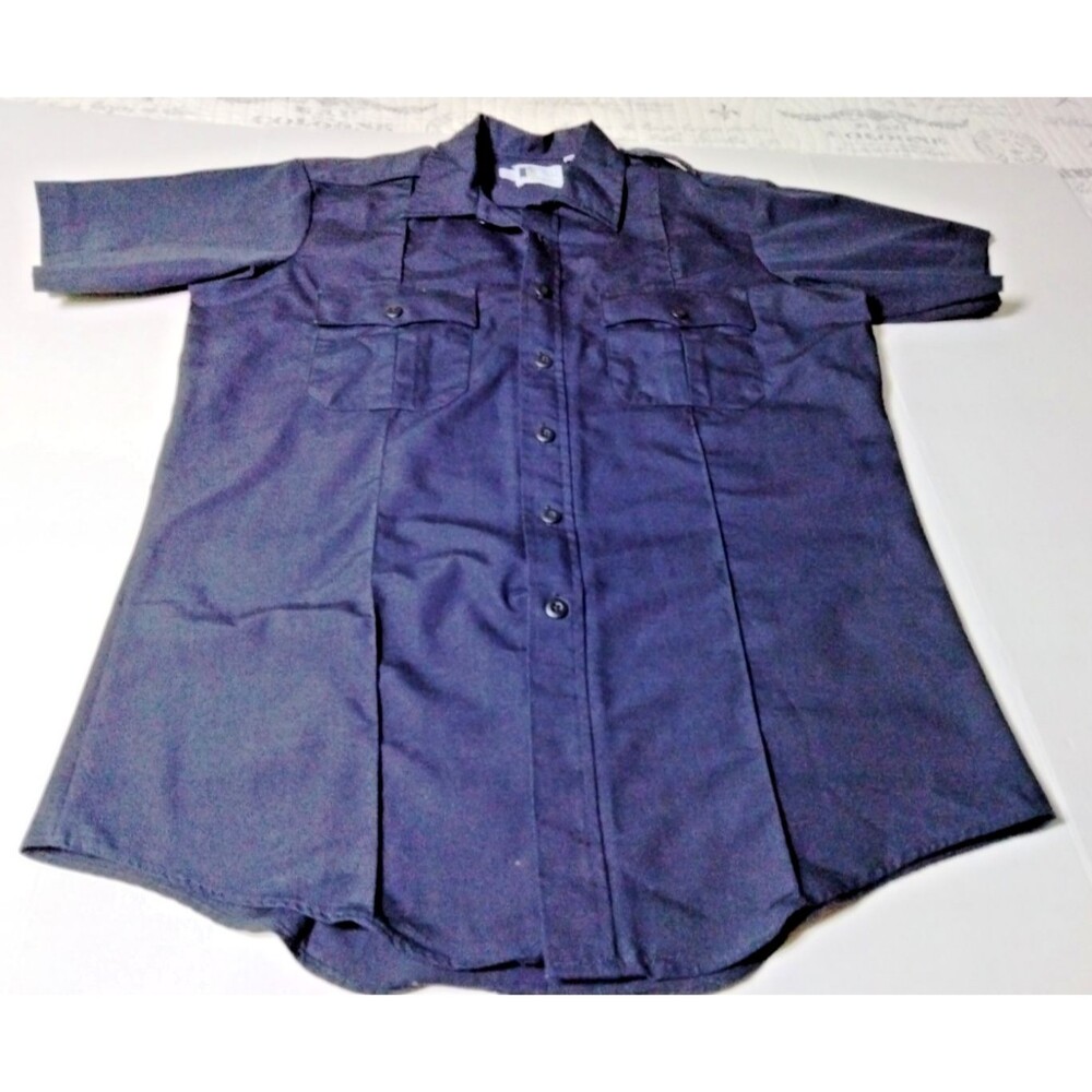 Right Image Riverside Security Uniform Shirt Mens Large Black Zip Front